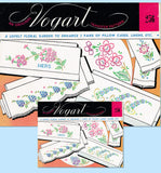 1950s Vintage Vogart Embroidery Transfer 256 Uncut 3 Floral Pillowcase Motifs