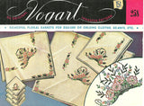 1950s Vintage Vogart Embroidery Transfer 258 Flower Basket Nosegay Vanity Set