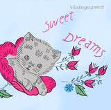 1950s Vintage Vogart Embroidery Transfer 265 Uncut Sweet Dream Kitten Pillowcases
