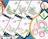 1950s Vogart 282 Uncut VTG Modern Fruit Tea Towel Hot Iron Embroidery Transfer