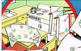 1950s Vogart 282 Uncut VTG Modern Fruit Tea Towel Hot Iron Embroidery Transfer
