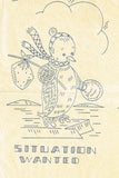 1950s Original Vintage Vogart Embroidery Transfer 284 Uncut Pengiun Tea Towels - Vintage4me2