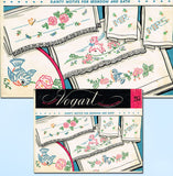 1950s Vintage Vogart Embroidery Transfer 285 Lamb Flowers Bluebird Pillowcases