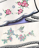 1950s Original Vintage Vogart Embroidery Transfer 292 Uncut Floral Pillowcases