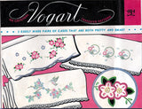 1950s Original Vintage Vogart Embroidery Transfer 292 Uncut Floral Pillowcases