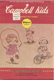 1960s Vintage Vogart Embroidery Transfer 4102 Uncut Campbell Kids at Play Motifs