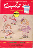1960s Vintage Vogart Embroidery Transfer 4103 Uncut Campbell Kids Chores Motifs