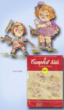 1960s Vintage Vogart Embroidery Transfer 4103 Uncut Campbell Kids Chores Motifs