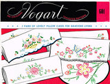1950s Original Vintage Vogart Embroidery Transfer 601 Uncut Floral Pillowcases