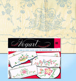 1950s Original Vintage Vogart Embroidery Transfer 601 Uncut Floral Pillowcases