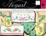 1950s Vintage Vogart Embroidery Transfer 613 Roses & Butterfly Pillowcases Uncut