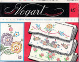 1950s Vintage Vogart Embroidery Transfer 627 Uncut Three Floral Pillowcases