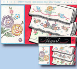 1950s Vintage Vogart Embroidery Transfer 627 Uncut Three Floral Pillowcases