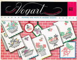1950s VTG Vogart Embroidery Transfer 631 Uncut Fruit in Baskets Tea Towels ORIG