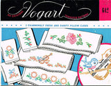 1950s Dainty Pillowcase & Guest Towel Motifs Uncut Vogart Hot Iron Transfer