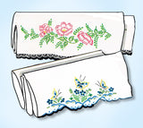 1950s Original Vintage Vogart Embroidery Transfer 643 Uncut Floral Pillowcases