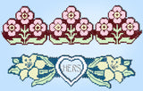 1950s Vintage Vogart Embroidery Transfer 653 Classic Cross Stitch Pillowcases