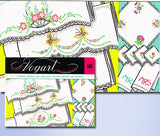 1950s Vintage Vogart Embroidery Transfer 660 Uncut Floral Pillowcase Motifs - Vintage4me2