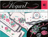 1950s Uncut Vogart Embroidery Transfer 661 Floral His and Hers Pillowcases