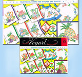 1950s Vintage Vogart Embroidery Transfer 679 Uncut Fruit Tea Towel Kitchen Set