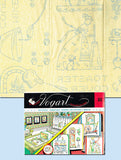 1940s Vintage Vogart Embroidery Transfer 681 Americana Designs Tea Towels Uncut