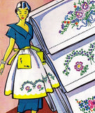 1960s Vintage Vogart Embroidery Transfer 697 Uncut Floral Mixed Motifs