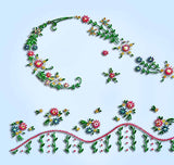 1960s Vintage Vogart Embroidery Transfer 702 Uncut Small Floral Pillowcase Motif