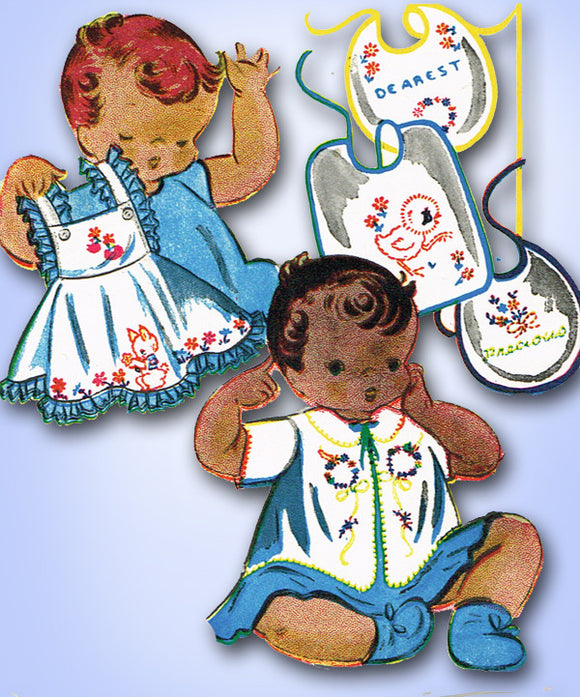 1960s Vintage Vogart Embroidery Transfer 708 Uncut Set Baby and Nursery Motifs