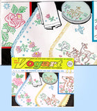 1960s VTG Vogart Embroidery Transfer 711 Uncut Deer and Flowers Vanity Scarf