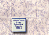 1960s Vintage Jacboean Crewel Motifs Uncut Vogart Embroidery Transfer 9001-C