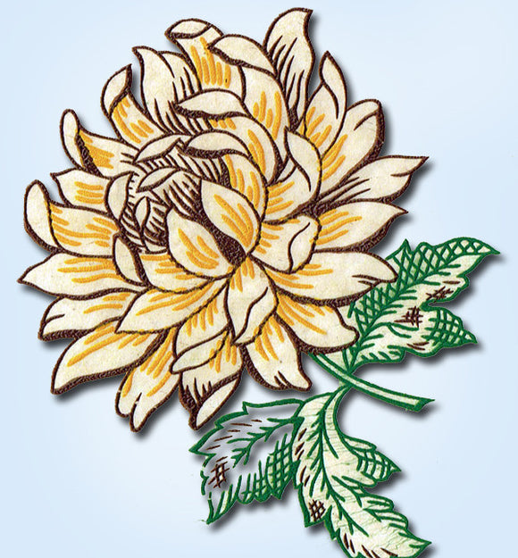 1950s Color Vintage Vogart Textilprint 442 Sunflowers Uncut Hot Iron Transfer