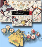 1950s Uncut Embroidery Transfer Vogart 191 Pansies Lilac Sweet Pea Beautiful vintage4me2