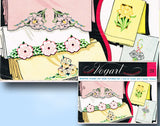 1950s Vintage Vogart Embroidery Transfer 233 Cutwork Floral Pillowcases FF ORIGINAL