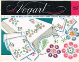 1950s Vintage Vogart Embroidery Transfer 247 Uncut Lazy Daisy Table Cloth Motifs