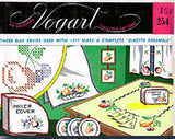 1950s Vintage Vogart Embroidery Transfer 254 Uncut Fruit Motifs Dinette Set