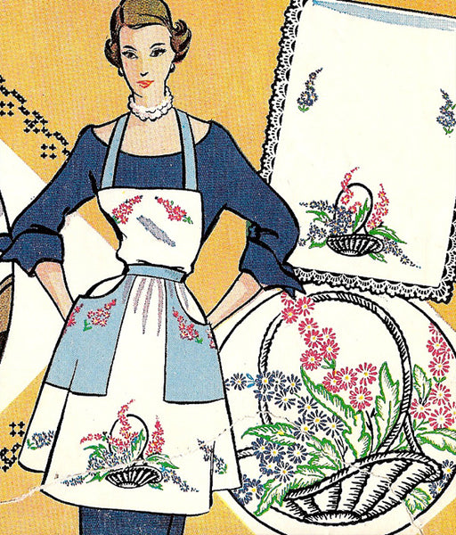 1950s Vintage Vogart Embroidery Transfer 289 Uncut Floral Mixed Motifs - Vintage4me2