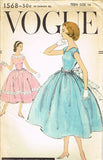 1950s Vintage Vogue Sewing Pattern 1568 Uncut Easy Girls Party Dress Sz 14 34B - Vintage4me2
