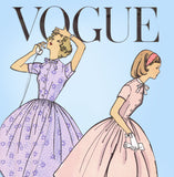 1950s Vintage Vogue Sewing Pattern 1574 Uncut Girls Shirtwaist Dress Sz 10 30B - Vintage4me2