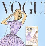 1950s Vintage Vogue Sewing Pattern 1574 Uncut Girls Shirtwaist Dress Sz 10 30B - Vintage4me2