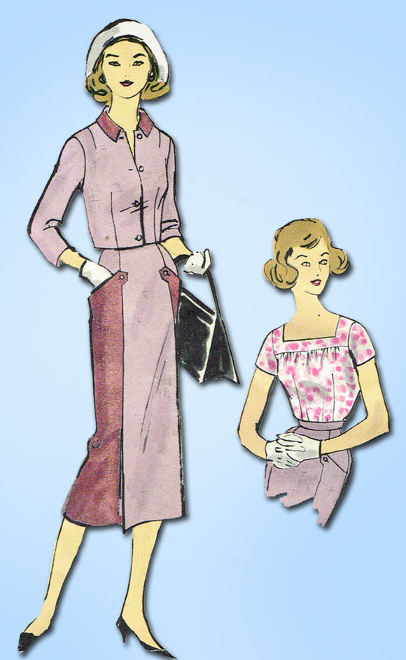 1950s Vintage Vogue Sewing Pattern 1584 Teen Girls 3 Piece Suit Size 10 30B