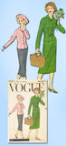 1950s Vintage Vogue Sewing Pattern 1587 Teen Misses Sheath Dress Size 10 30B