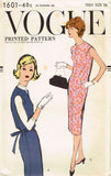 1950s Vintage Vogue Sewing Pattern 1601 Teen Misses Slender Dress Size 10 30B