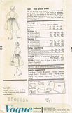 1950s Vintage Vogue Sewing Pattern 1631 Teen Girls Shirtwaist Dress Size 10 30B