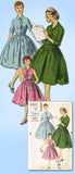 1950s Vintage Vogue Sewing Pattern 1631 Teen Girls Shirtwaist Dress Size 10 30B