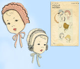 Vogue 2184: 1930s Set of Toddler Bonnets Sz 15 Inch Head Vintage Sewing Pattern - Vintage4me2