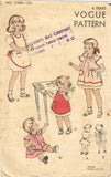 Vogue 2388: 1940s Toddler Girls Play Apron Set Size 4 Vintage Sewing Pattern - Vintage4me2
