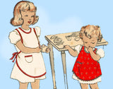 Vogue 2388: 1940s Toddler Girls Play Apron Set Size 4 Vintage Sewing Pattern - Vintage4me2