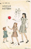 1940s Vintage Vogue Sewing Pattern 2395 Little Girls Jumper Dress Size 8 26B