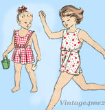 Vogue 2411: 1940s Toddler Girls 2 Piece Playsuit Size 2 Vintage Sewing Pattern - Vintage4me2