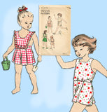Vogue 2411: 1940s Toddler Girls 2 Piece Playsuit Size 2 Vintage Sewing Pattern - Vintage4me2